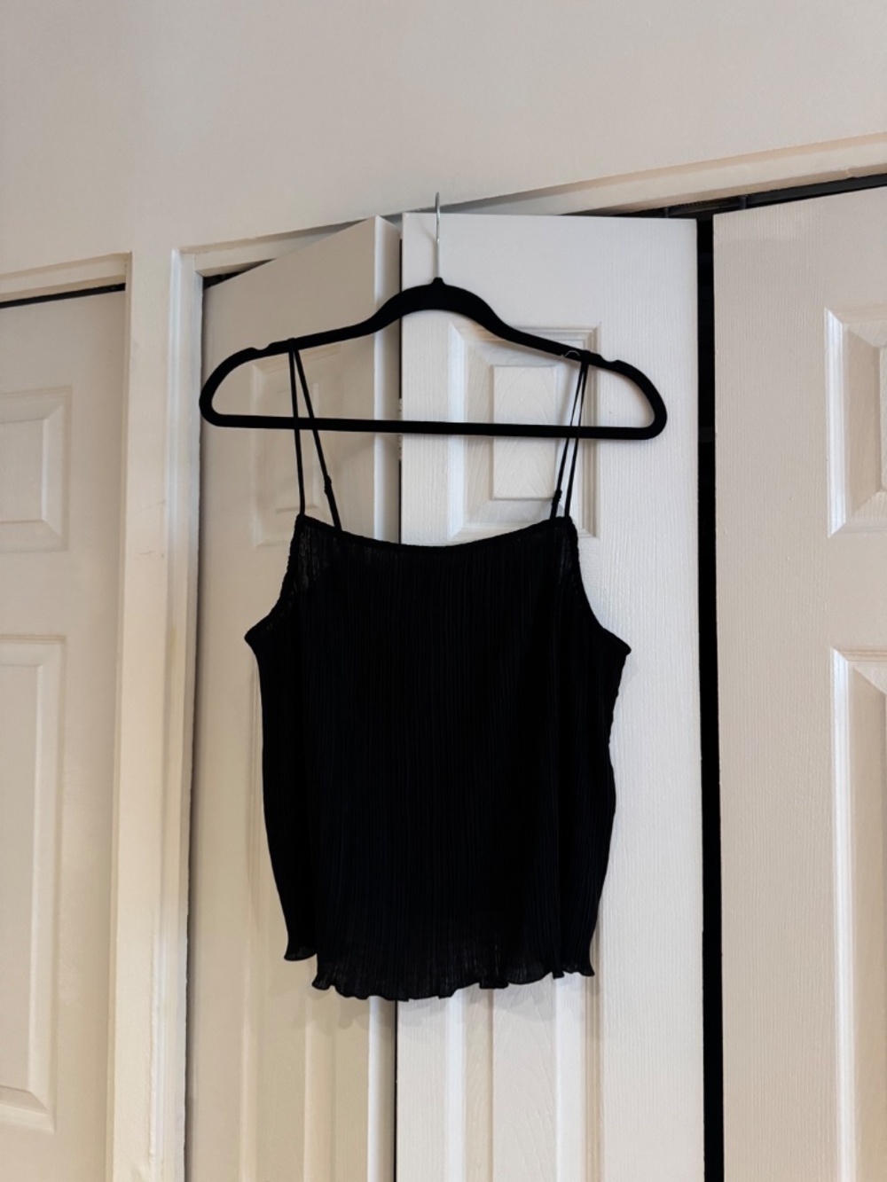 NWT Madewell Black Plisse Tank Top - Picture 3 of 4